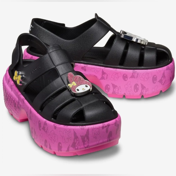 🆕 CROCS Sanrio My Melody / Kuromi Stomp Sandal - Picture 1 of 10